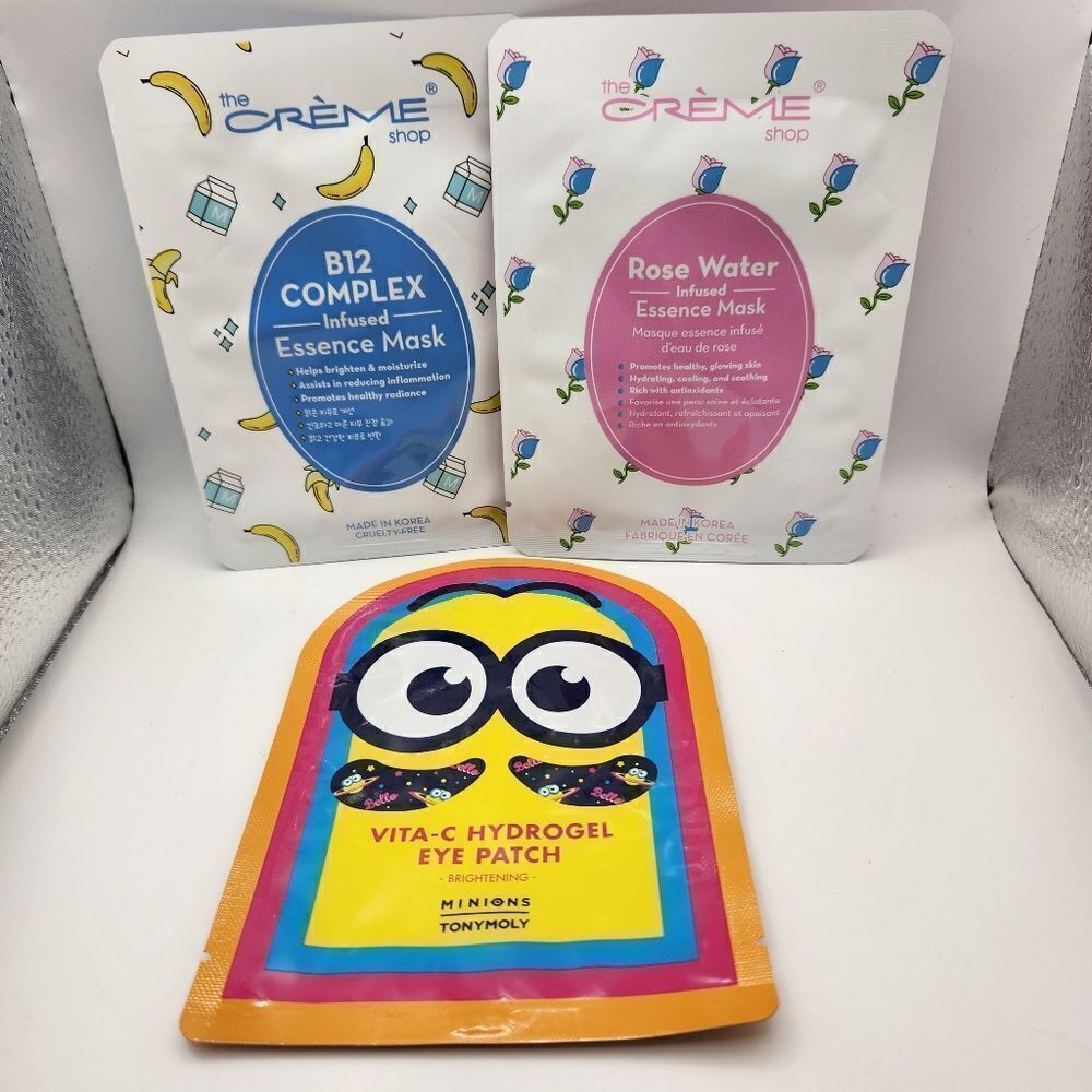 The Crème Shop Set Of 2 Face Masks and Minion Vita-C Eye Patch Set